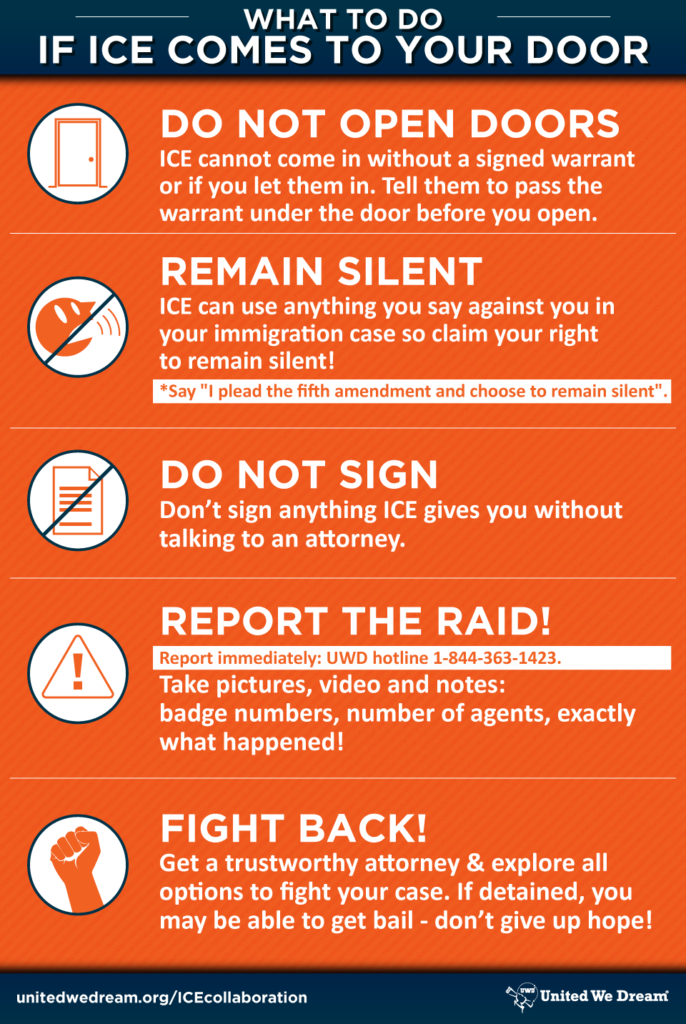 Infographic: What to do if ICE comes to your door.
